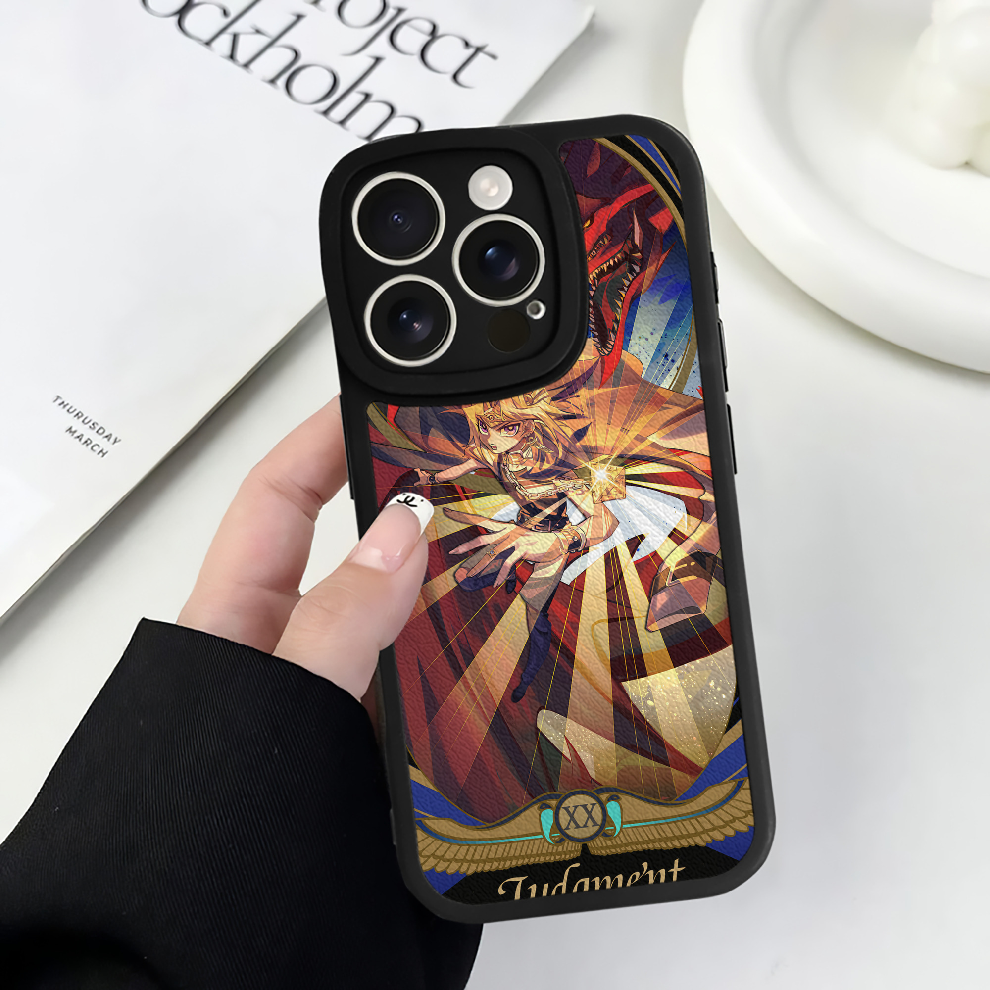 （画像用） 遊☆戯☆王 Yu-Gi-Oh! 【iPhone 16シリーズ対応】シリコンスマホケース（レザー調） 材質：シリコン